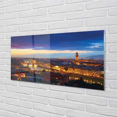 Acrylic print Italy panorama of bridges night