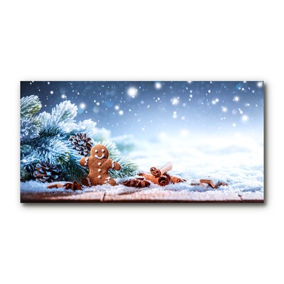 Acrylic Print Gingerbread Christmas holidays Snow