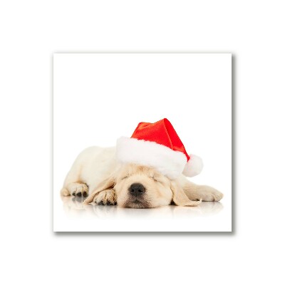 Canvas print Puppy Santa Hat Winter