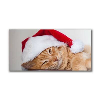 Canvas print Cat Santa Hat Christmas