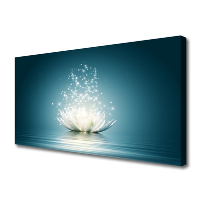 Canvas print Lotus flower blossom floral blue white