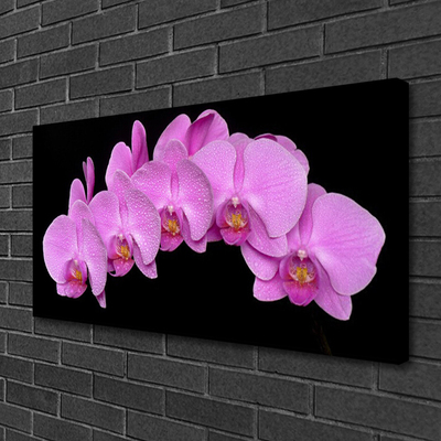 Canvas print Flowers floral pink black