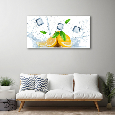 Canvas print Lime ice cubes kitchen green white