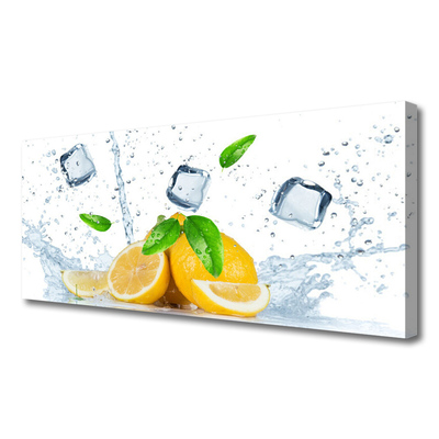 Canvas print Lime ice cubes kitchen green white
