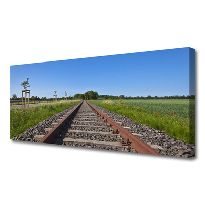 Canvas print Tracks architecture brown grey green