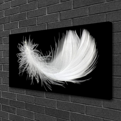 Canvas print Feather art white