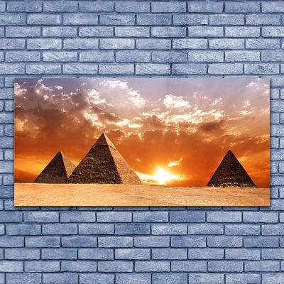 Canvas Wall art Pyramids landscape yellow