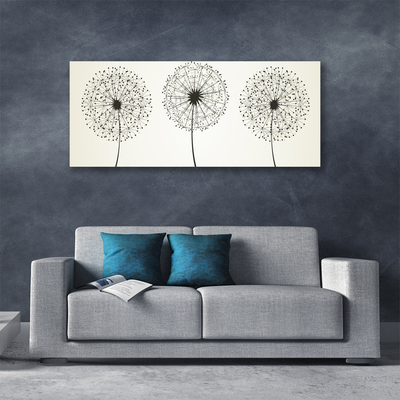 Canvas Wall art Flowers floral grey