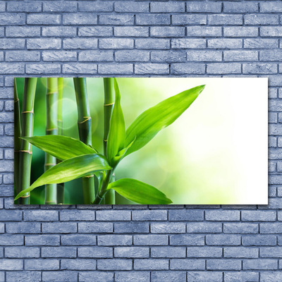Canvas Wall art Bamboo canes floral green