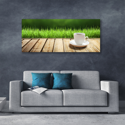 Canvas Wall art Grass cup nature white green