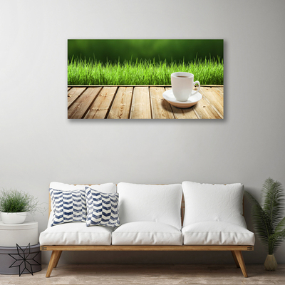 Canvas Wall art Grass cup nature white green