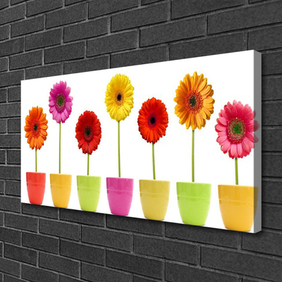 Canvas Wall art Flowers floral orange pink red yellow