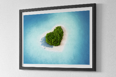 Preserved moss wall art Heart-shaped island