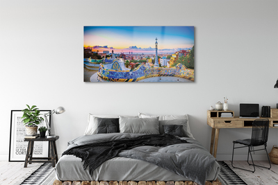Glass print Spain panorama of the city