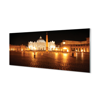 Glass print Rome basilica square night