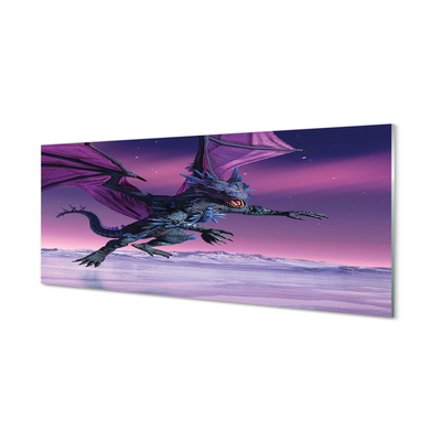 Glass print Dragon colorful sky