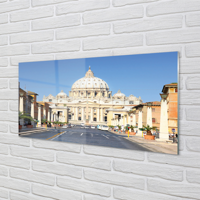Glass print Rome streets building cathedral