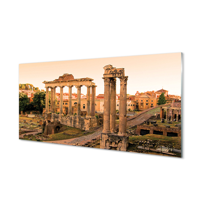 Glass print Rome sunrise roman forum