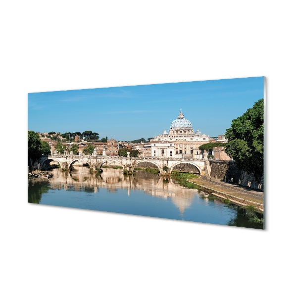 Glass print Rome river bridges