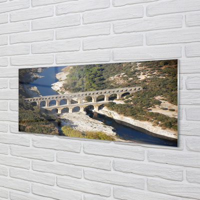 Glass print Rome river aqueduct