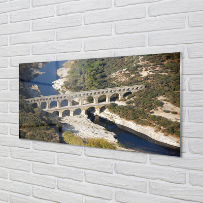 Glass print Rome river aqueduct