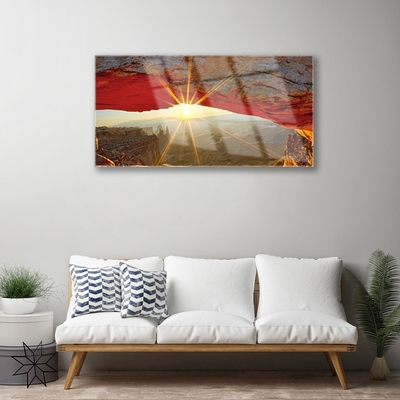 Glass Print Grand canyon landscape red brown