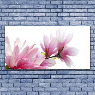 Glass Print Magnolia blossoms floral pink