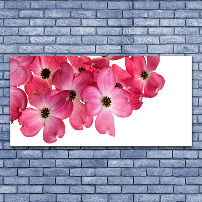 Glass Print Flowers floral pink white