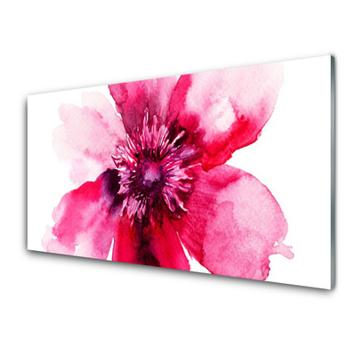 Glass Print Flower floral pink white