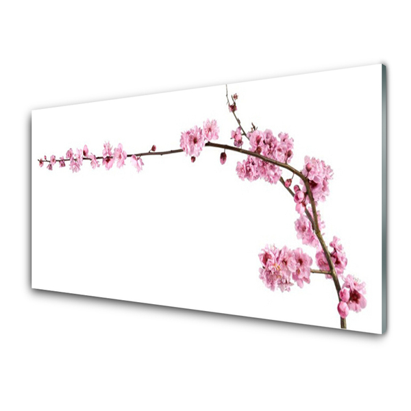 Glass Print Flowers floral pink white