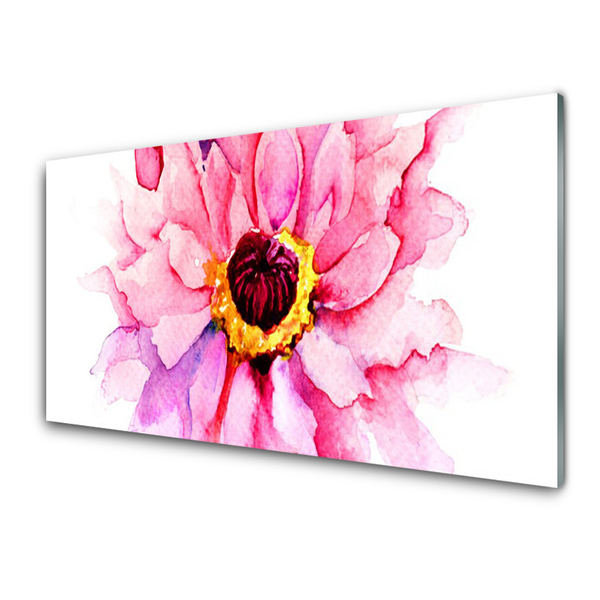 Glass Print Flower floral pink yellow white