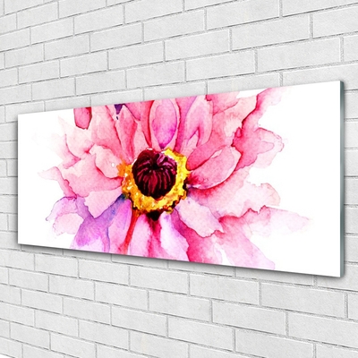 Glass Print Flower floral pink yellow white