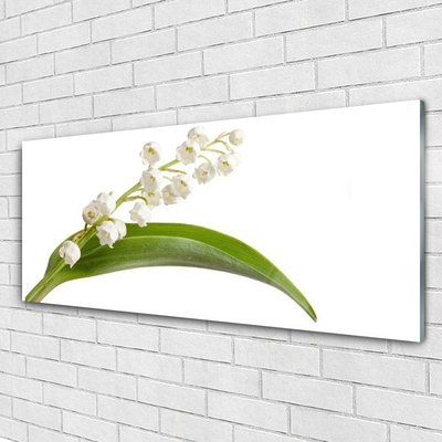 Glass Print Flowers floral white green