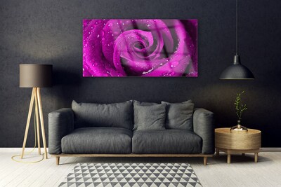 Glass Print Rose floral pink