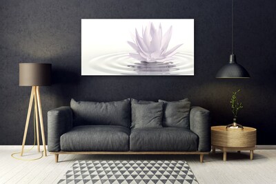 Glass Print Flower water art white