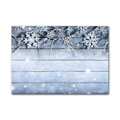 Glass Wall Art Holy Snowflakes Winter Frost