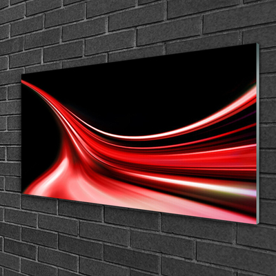 Acrylic Print Abstract lines art red black