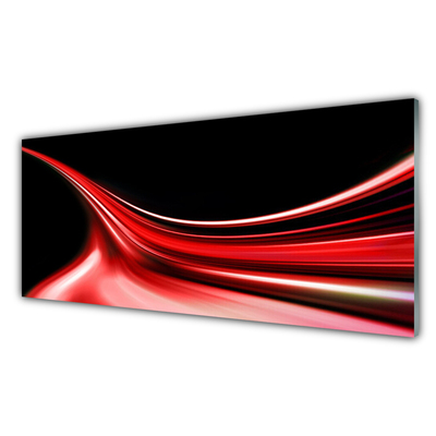 Acrylic Print Abstract lines art red black