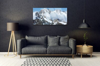 Acrylic Print Mountains landscape blue grey white