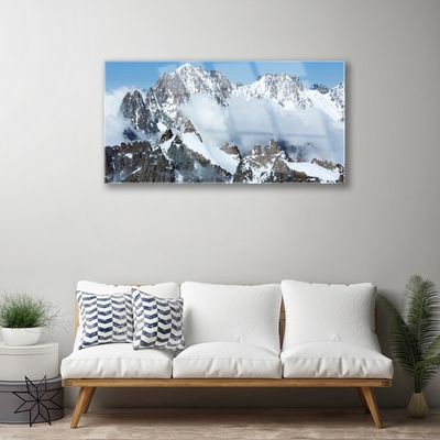Acrylic Print Mountains landscape blue grey white