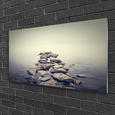 Acrylic Print Stones water landscape white grey