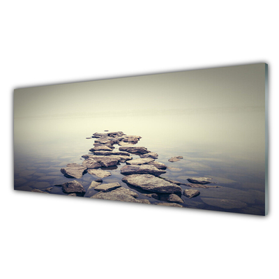 Acrylic Print Stones water landscape white grey