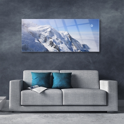 Acrylic Print Mountains landscape blue white