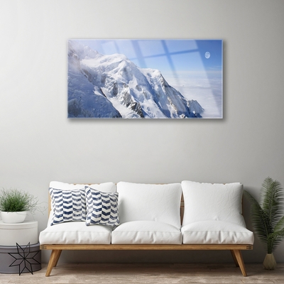 Acrylic Print Mountains landscape blue white