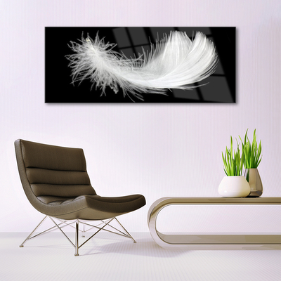 Acrylic Print Feather art white
