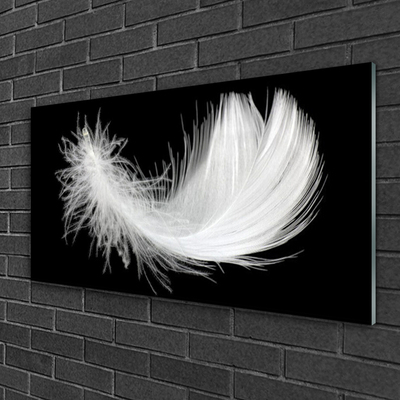 Acrylic Print Feather art white