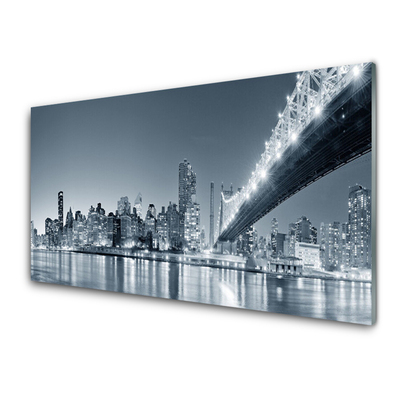Acrylic Print City bridge architecture grey