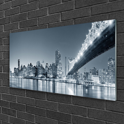 Acrylic Print City bridge architecture grey