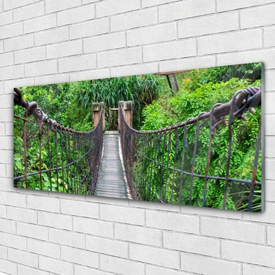 Plexiglas® Wall Art Bridge trees architecture brown green