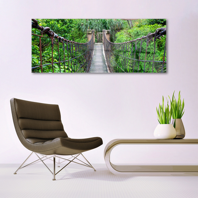 Plexiglas® Wall Art Bridge trees architecture brown green